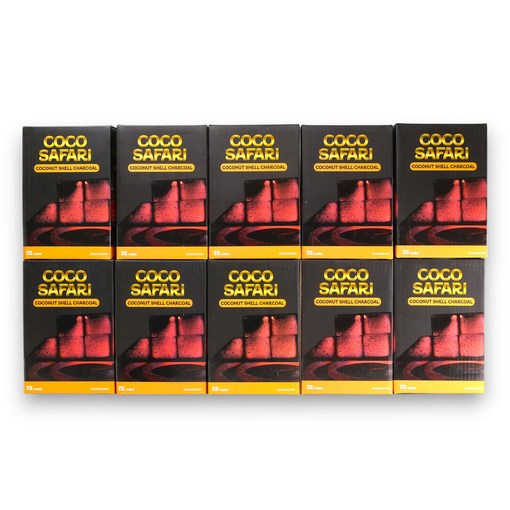 Bundle 10 BOXES Coco Safari Coconut Charcoal For Shisha/Hookah Lounge