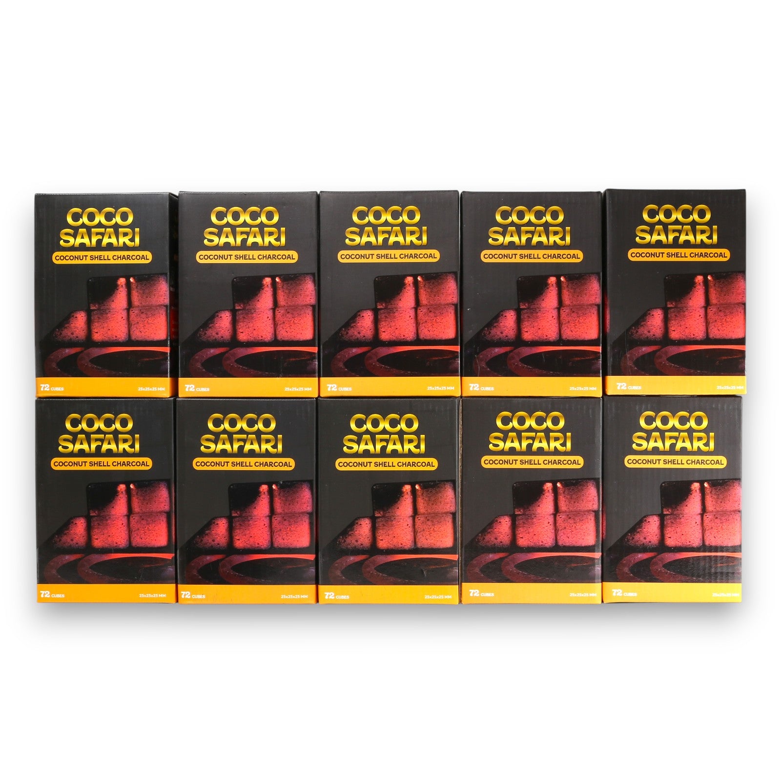 Bundle 10 BOXES Coco Safari Coconut Charcoal For Shisha/Hookah Lounge