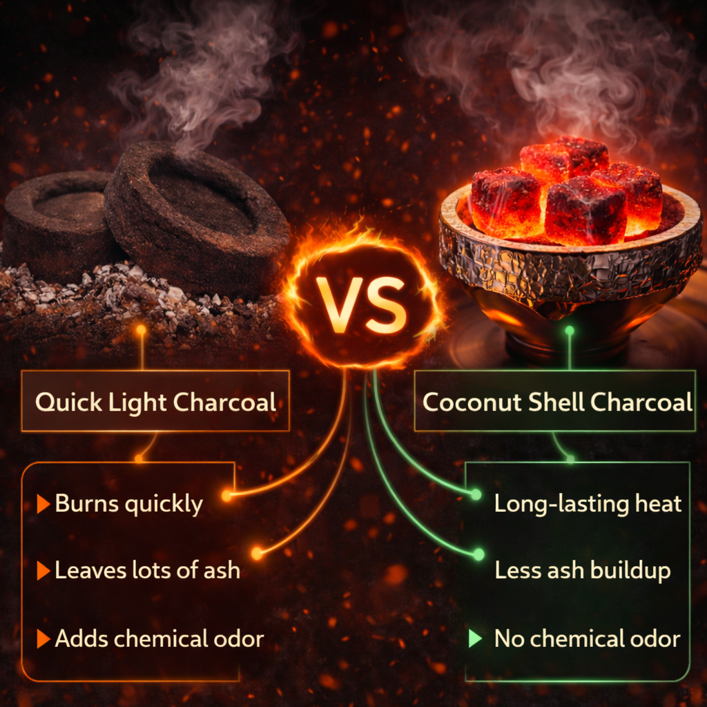 Hookah Charcoal 25mm Coconut Cubes – 4 Boxes (288 Cubes) for Shisha Bar & Hookah Lounge | Coco Safari