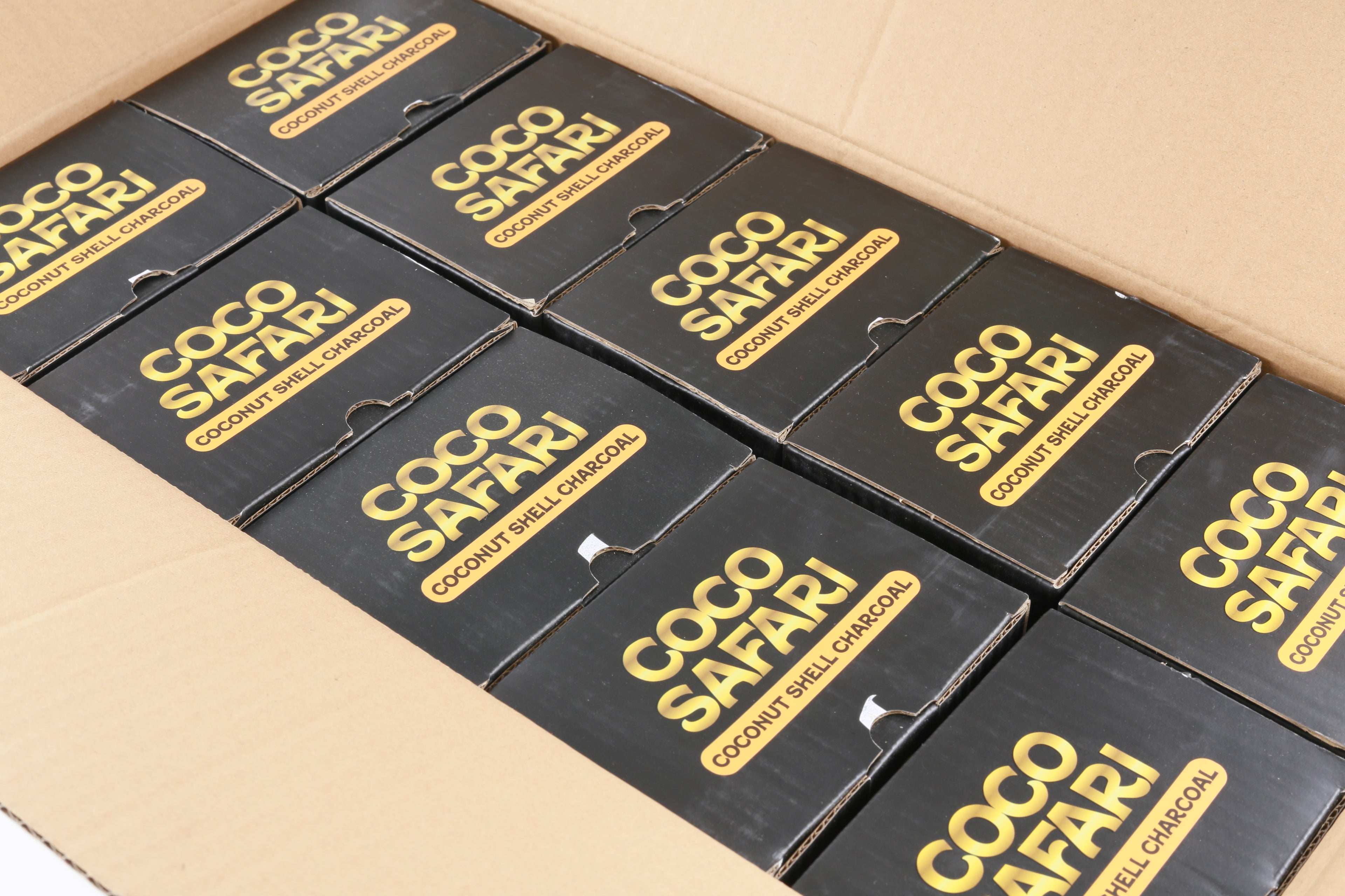 COCO SAFARI 4 Box Coconut Hookah Charcoal 25mm Cubes | 288 pcs | Premium