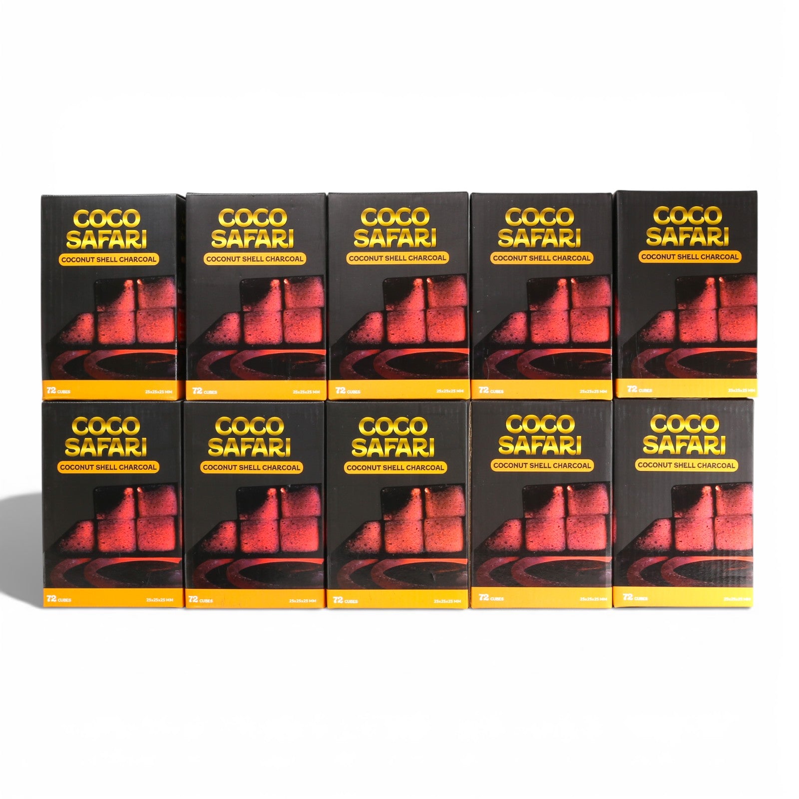 COCO SAFARI 4 Box Coconut Hookah Charcoal 25mm Cubes | 288 pcs | Premium
